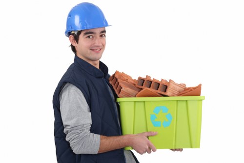 Satisfied business owners with waste removal services